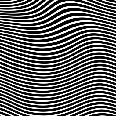 Dalga çizgileri. Dalgalı desenler, kıvrımlı çizgiler. Optik sanat geçmişi. Siyah beyaz dizayn et. Psikedelik çizgili dijital resim
