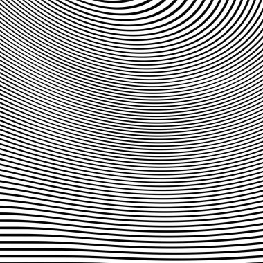 Dalga çizgileri. Dalgalı desenler, kıvrımlı çizgiler. Optik sanat geçmişi. Siyah beyaz dizayn et. Psikedelik çizgili dijital resim