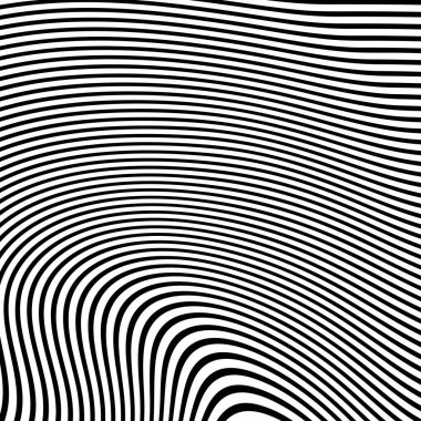 Dalga çizgileri. Dalgalı desenler, kıvrımlı çizgiler. Optik sanat geçmişi. Siyah beyaz dizayn et. Psikedelik çizgili dijital resim