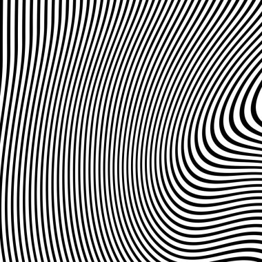 Dalga çizgileri. Dalgalı desenler, kıvrımlı çizgiler. Optik sanat geçmişi. Siyah beyaz dizayn et. Psikedelik çizgili dijital resim