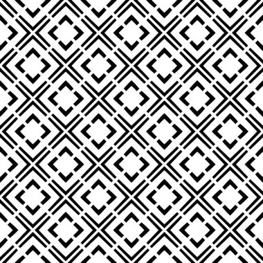 Soyut Siyah Beyaz Kusursuz desen. Kalın çizgili modern stil. Geometrik soyut arkaplan. Siyah ve beyaz şirin soyut geometrik şekil deseni. Kusursuz doğrusal desen. Kusursuz geometrik süsleme..
