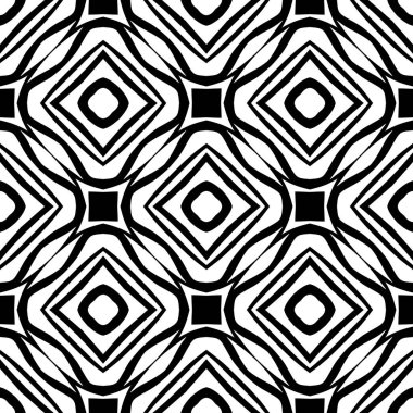 Soyut Siyah Beyaz Kusursuz desen. Kalın çizgili modern stil. Geometrik soyut arkaplan. Siyah ve beyaz şirin soyut geometrik şekil deseni. Kusursuz doğrusal desen. Kusursuz geometrik süsleme..