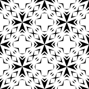 Soyut Siyah Beyaz Kusursuz desen. Kalın çizgili modern stil. Geometrik soyut arkaplan. Siyah ve beyaz şirin soyut geometrik şekil deseni. Kusursuz doğrusal desen. Kusursuz geometrik süsleme..