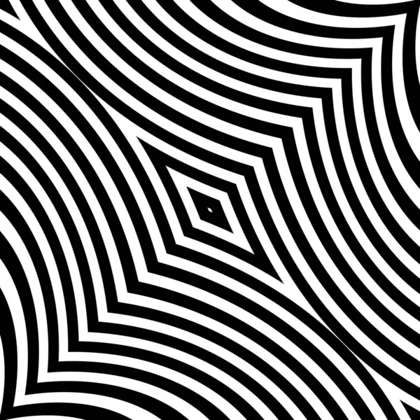 Dalgalı çizgilerin ya da siyah beyaz çizgilerin soyut desenleri. Vektör bükülmüş çizgiler. Modern moda soyut desen 