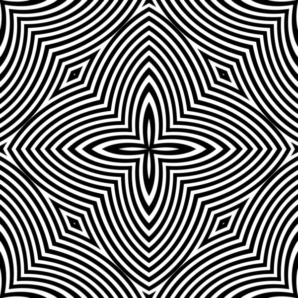 Dalgalı çizgilerin ya da siyah beyaz çizgilerin soyut desenleri. Vektör bükülmüş çizgiler. Modern moda soyut desen 