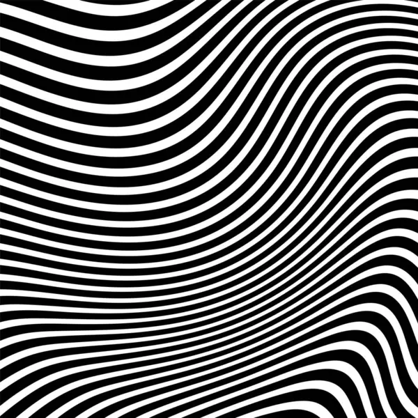 Dalga çizgileri. Dalgalı desenler, kıvrımlı çizgiler. Optik sanat geçmişi. Siyah beyaz dizayn et. Psikedelik çizgili dijital resim