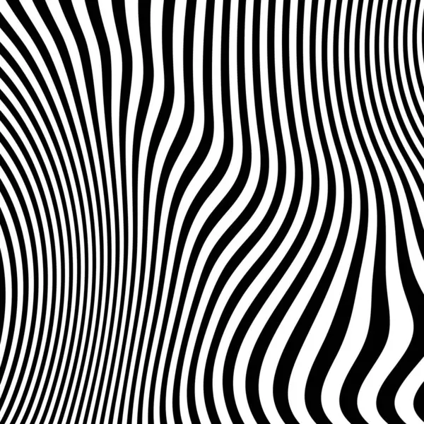 Dalgalı çizgilerin ya da siyah beyaz çizgilerin soyut desenleri. Vektör bükülmüş çizgiler. Modern moda soyut desen 