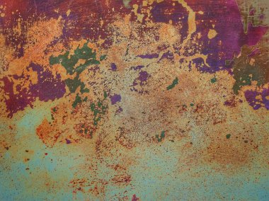 Çizik ve çatlaklarla paslı bir doku. 