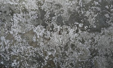 Duvar pürüzlü, çizik ve çatlaklı doku. Stucco beyaz duvar arka planı. Gri arkaplan vintage rengi ve yumuşak harmanlanmış fırça darbelerinde, beyaz grunge lekeleri ve çizikli kenar arkaplan ya da çizikli doku..