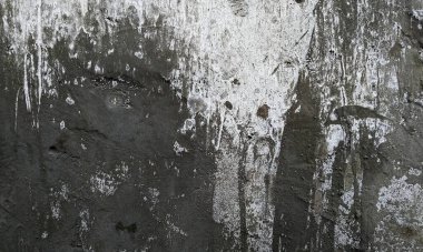 Soyut Karanlık Alçı Duvarı Kirli Çizilmiş Arkaplan. Peel Grey Stucco desenli eski duvar. Retro Vintage Eskimiş Eski Duvar Kağıdı. Çürümüş Çürük Kırık Kırık Duvar. Eski boyalı gri, lekeli, lekeli duvar. Lüks, grunge, grunge arkaplan..