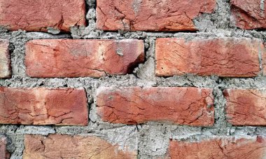 Eski tuğla duvar deseni, yakın görüş 