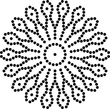 Akrilik resim için dot mandala. Spot boyama noktasını işaret ediyor. Nokta boyalı etnik yuvarlak süs içinde mandala 'nın soyut tasarımı. El çizimi arka plan. İslam, Arapça, Hintçe..