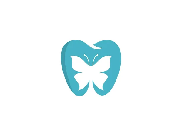 Πεταλούδες Οδοντιατρικό Λογότυπο Σχέδιο Διάνυσμα Εικονογράφηση — Φωτογραφία Αρχείου