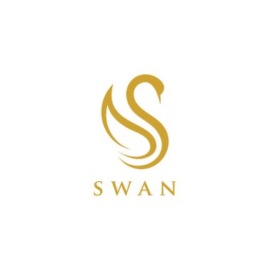 Swan logo,Golden logo, Animal logo,Animal logo collection,Elements for brand identity,Vector Logo template. clipart