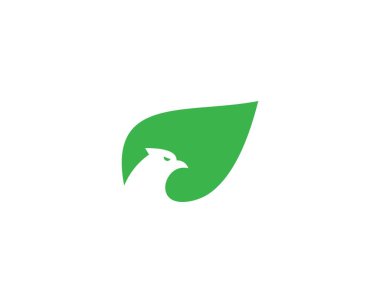 Kartal ve yapraklar veya yaprak logosu. resim logosu tasarımı. vektör illüstrasyonu