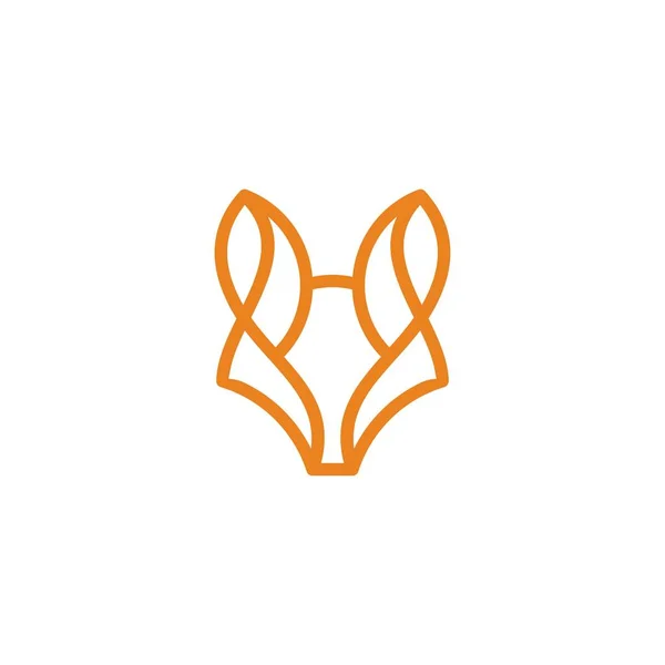 Ilustração Vetorial Logotipo Animal Vintage Cabeça Raposa Linha Arte Estilo — Vetor de Stock
