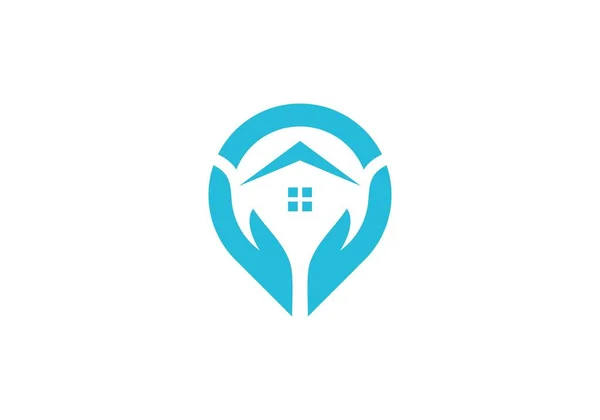 Σπίτι Και Καρφίτσα Τοποθεσία Λογότυπο Έμπνευση Σχεδιασμού — Διανυσματικό Αρχείο
