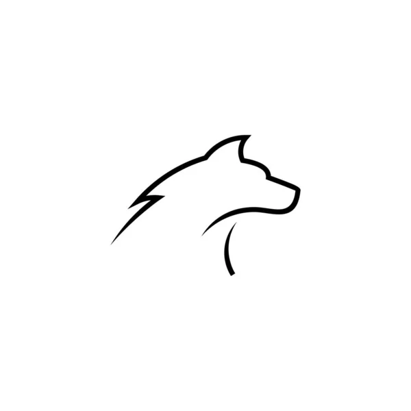Einfache Wolf Head Line Art Vector Illustration — Stockvektor