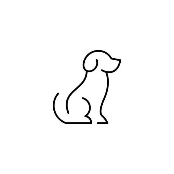 Playful Dog Continuous Line Art Drawing Style Puppy Playing Minimalist — Stock Vector