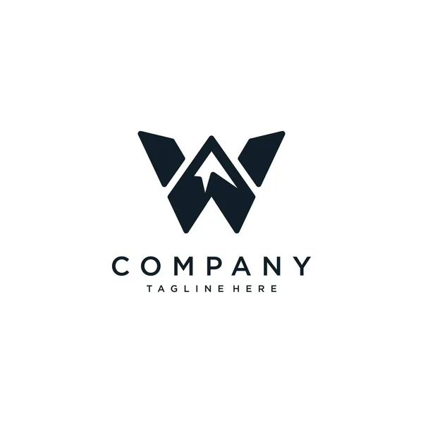 Początkowe Logo Góry Projekt Wektor Symbol Graficzny Pomysł Twórczy — Wektor stockowy