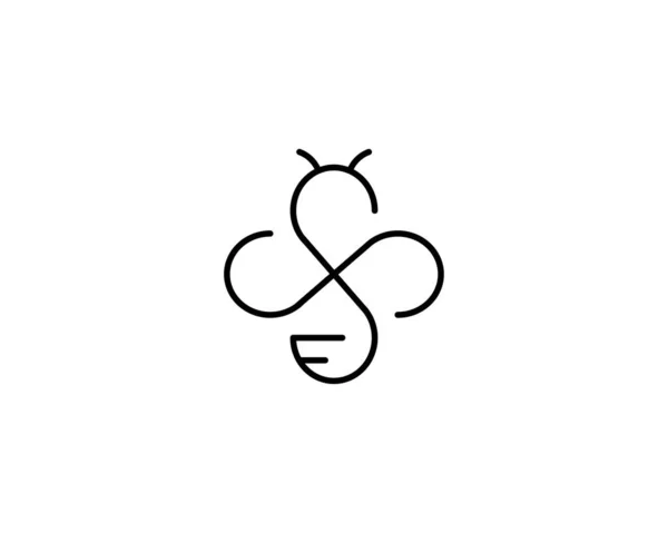 Mel Abelha Logotipo Design Vetor Ilustração —  Vetores de Stock