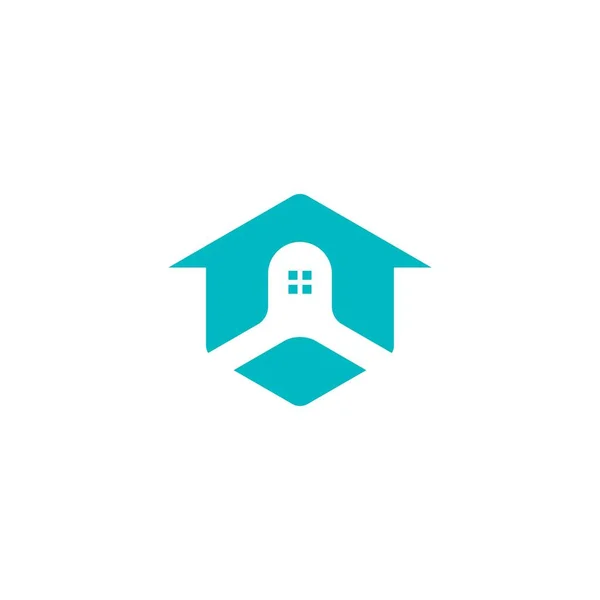 Σπίτι Λογότυπο Αφηρημένο Σχεδιασμό Διανυσματικό Πρότυπο Σχήμα Εξάγωνα — Διανυσματικό Αρχείο