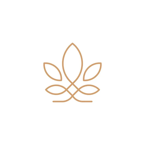 Cannabis Linie Vektor Logo Grafik Modern — Stockvektor