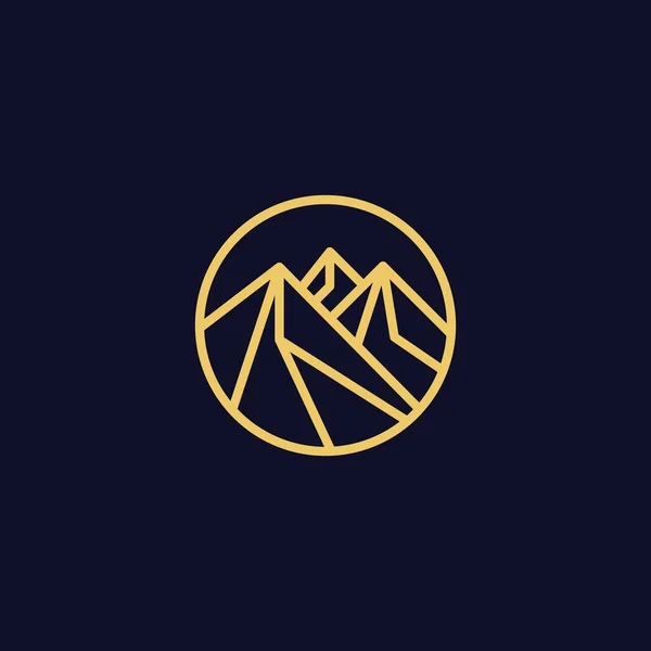 Linje Konst Ikon Logotyp För Ett Berg — Stock vektor