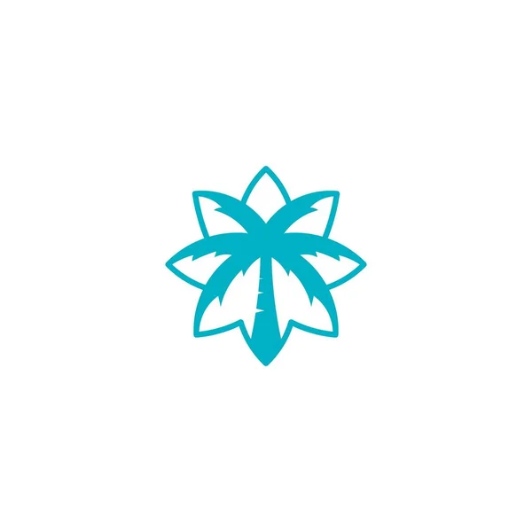 Star Praia Tropical Design Logotipo Palmeira Design Logotipo Vetor Palmeira — Vetor de Stock