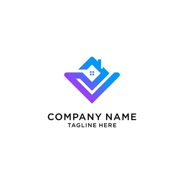 Logo Design Negative House Space Arrow — Stock Vector