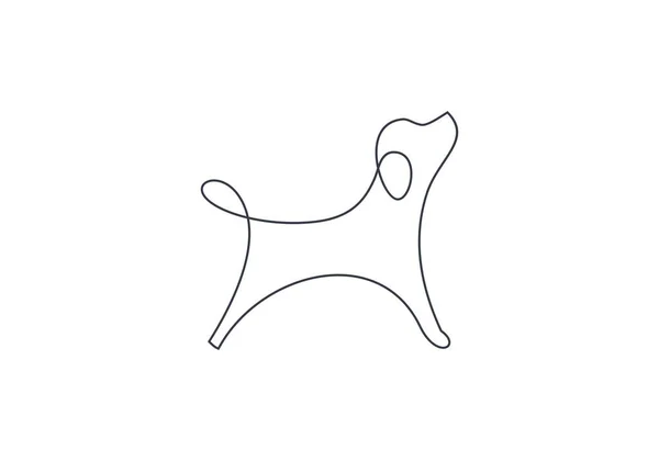 Vettore Lineare Della Silhouette Del Cane Modello Icona Logo Cane — Vettoriale Stock