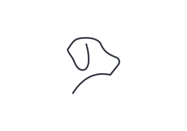 Linearer Silhouettenvektor Für Hunde Vorlage Für Das Logo Des Hundes — Stockvektor