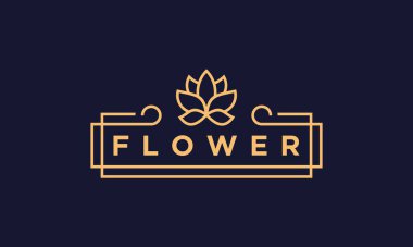 Lotus Çiçeği Logosu soyut güzellik salonu kozmetik ürünleri markası. Döngülü Yapraklar Logotype tasarım vektörü Lüks Moda şablonu.