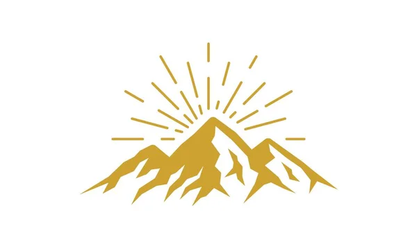 Векторні Гірські Зовнішні Пригоди Дизайн Логотипу Вінтажний Стиль — стоковий вектор