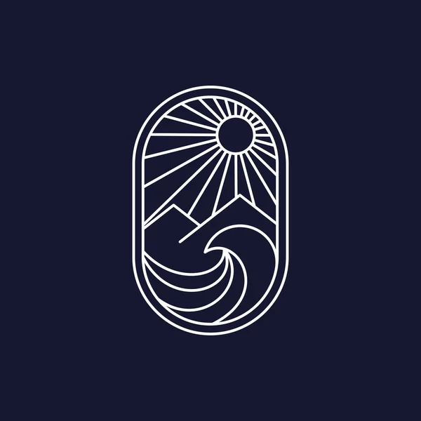 Логотип Сходу Сонця Boho Вектор Мистецтва Сонячної Лінії Векторний Дизайн — стоковий вектор