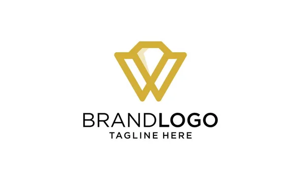 Einzigartige Und Elegante Buchstabe Initiale Diamant Logo Design — Stockvektor