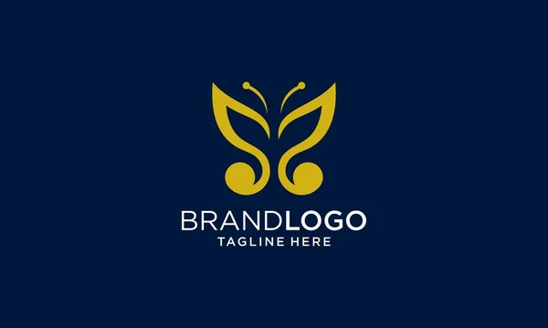 Kelebek Logosu Lüks Hat Logoti Tasarımı Evrensel Premium Kelebek Sembolü — Stok Vektör