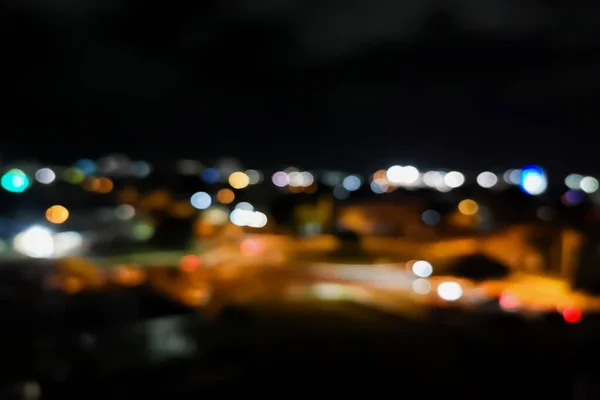 Abstract Defocused Bokeh Car Light Traffic Night Time City Background — Stock Photo, Image