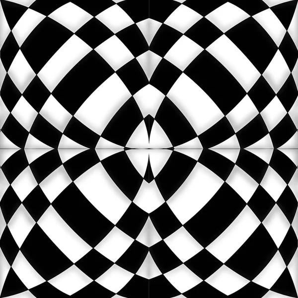 Soyut siyah-beyaz üç boyutlu optik yanılsama arka planı.
