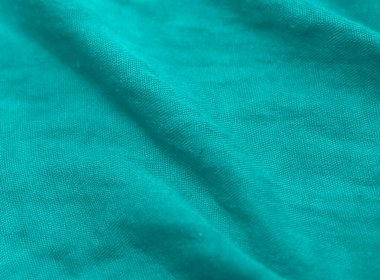 Soyut, zarif, buruşuk, mavi, yeşil kumaş, pamuk desenli arka plan. Tekstil satış broşürü, duvar kâğıdı, pankart vs. satma fikirleri.,