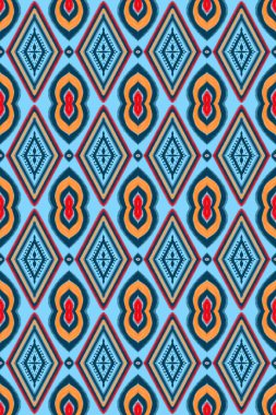 Mavi, beyaz, sarı kumaşlar, tekstil, ambalaj, hediye kartı arkaplanı gibi soyut etnik bohem çizimleri..
