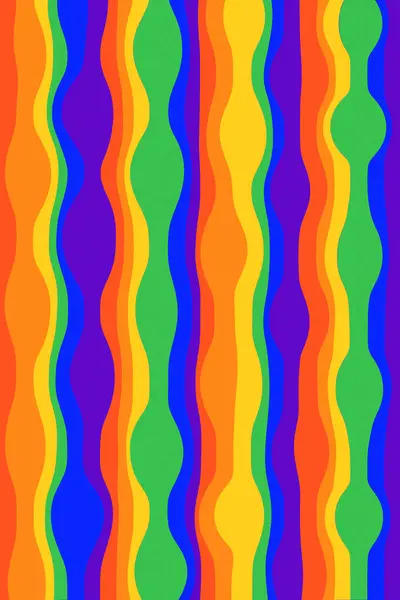 Dikey duvar kağıdında çizgi dalga desenli gökkuşağı baloncukları, dijital sanat arka planı. Posterler, markalaşma, retro temalı görseller, dokular, grafik tasarım vs. için mükemmel.,