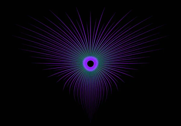 Fantástica Figura Azul Verde Púrpura Violeta Sobre Fondo Negro Espectro — Vector de stock
