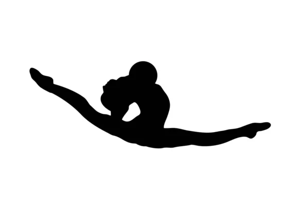 Rytmická Gymnastika Gymnastka Tančí Kuličkou Hrudi — Stockový vektor
