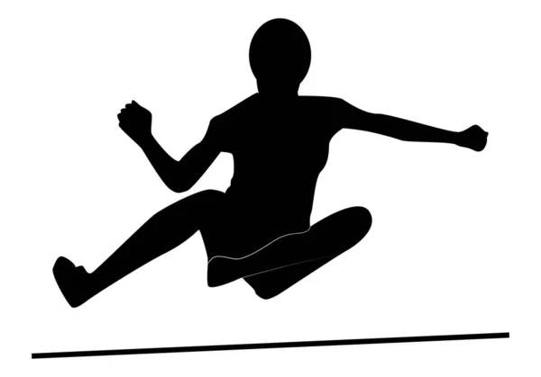 Icono Salto Alto Atleta Negro — Vector de stock