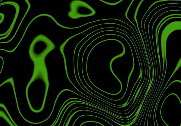 Абстрактный Фон Волн Ярко Зеленом Тоне Черном Фоне — стоковое фото