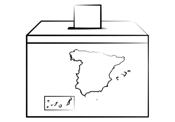 Εκλογικές Εκλογές Στην Ισπανία Εικονίδιο Ακανόνιστο Μαύρο Εγκεφαλικό Επεισόδιο — Διανυσματικό Αρχείο