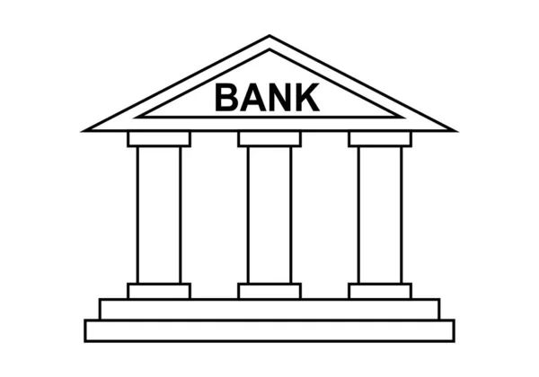 Ikona Banky Černým Tahem — Stockový vektor