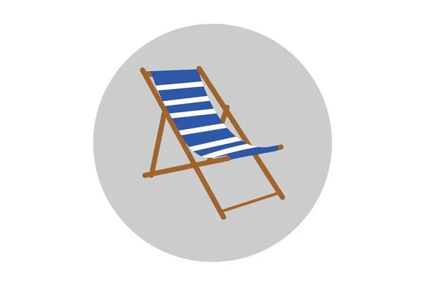 Blau Weiß Gestreiftes Strandhängematten Symbol — Stockvektor