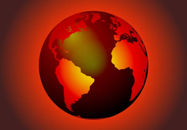 地球上干旱和缺水 地球因全球变暖而被烧毁 热浪气候危机 — 图库矢量图片